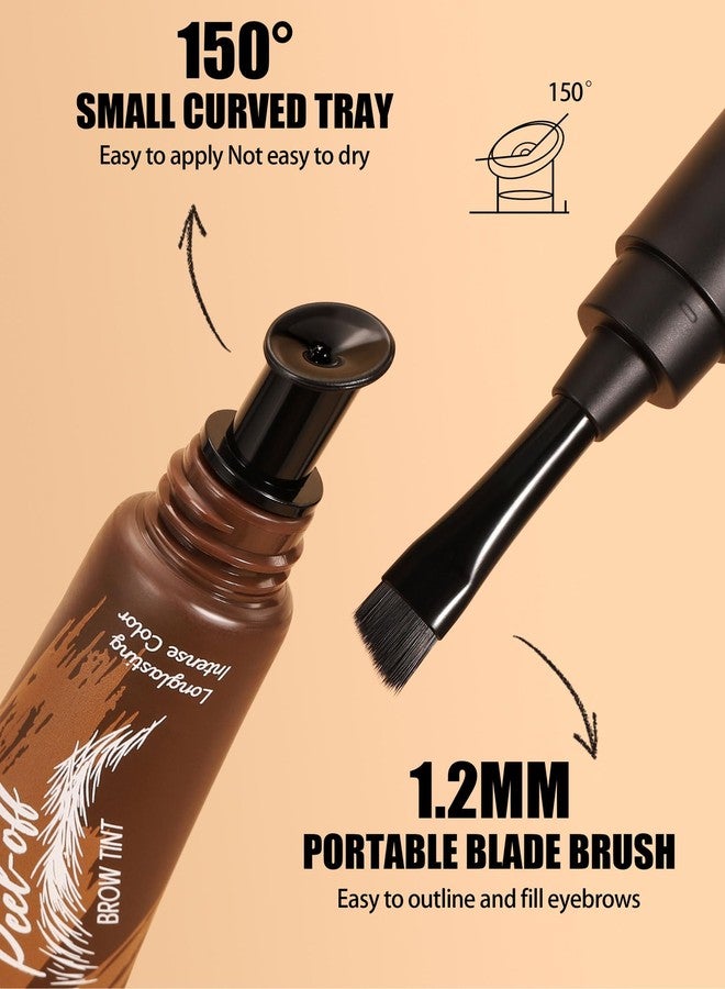 BEUKING Peel Off Eyebrow Gel, Temporary Eyebrow Tint Cream with 150°Small Curved Tray, Long-lasting Waterproof No Smudging Transfer-proof for Fuller & Defined Dyeing Brows (#05 Black, 0.54 oz) - Image 4